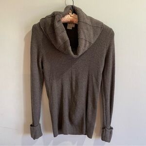 Worth 100% Wool Grey Cowl Neck Sweater Women’s Large Knit Stretchy Warm Cozy